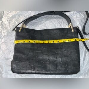Kate Spade Black Croc-Embossed Shoulder Bag